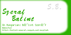 szeraf balint business card